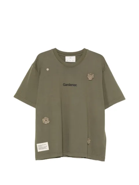 Song For The Mute x Birkenstock floral-patch T-shirt Green 26BUTS002SJSYGRN