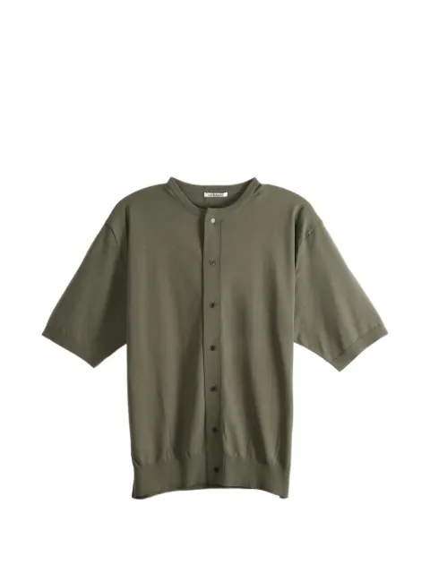 Auralee Giza short-sleeve cardigan Green A26SC01KA