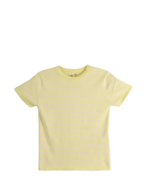Auralee striped cotton T-shirt Yellow A26ST03SB