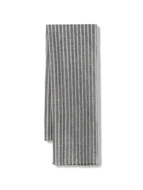 Marc O'Polo striped frayed-edge scarf Grey 5000013918