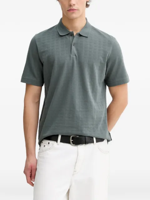 Marc O'Polo check-patterned short-sleeve polo shirt Grey 5000012662