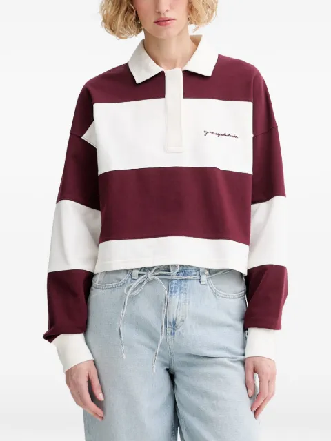 Marc O'Polo striped long-sleeve polo shirt Red 5000008236