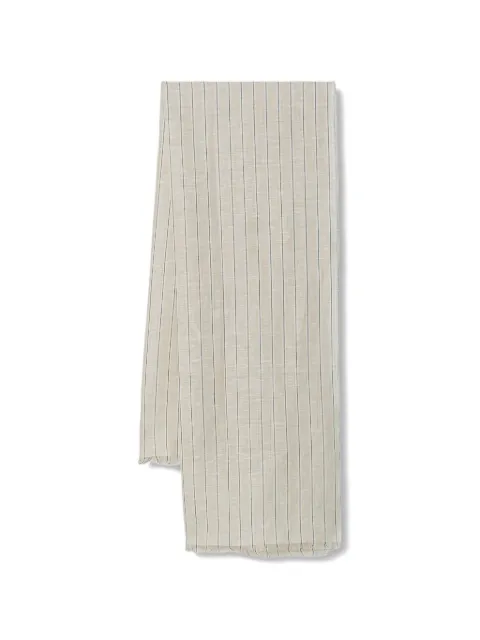 Marc O'Polo vertical-stripe frayed scarf Neutrals 5000013918