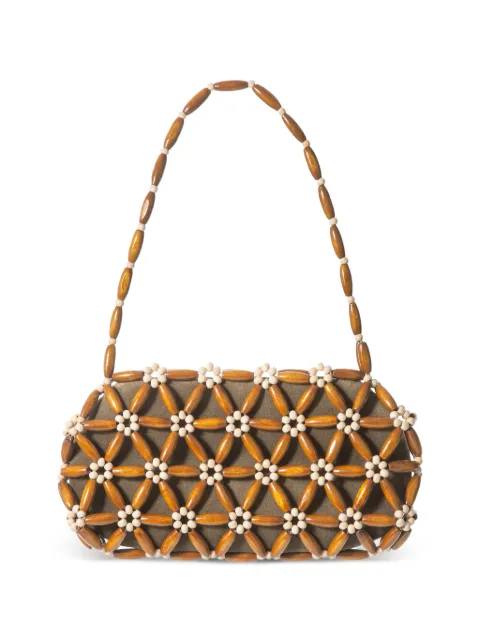 0711 Tebea beaded shoulder bag Brown 0711AW2644