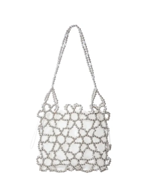 0711 Jasmine bead-embellished shoulder bag Grey 0711AW2617