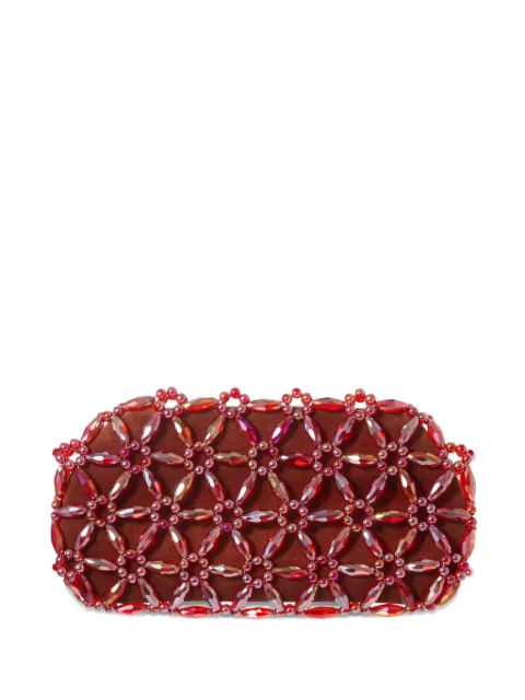 0711 Tebea bead-embellished clutch bag Red 0711AW2634