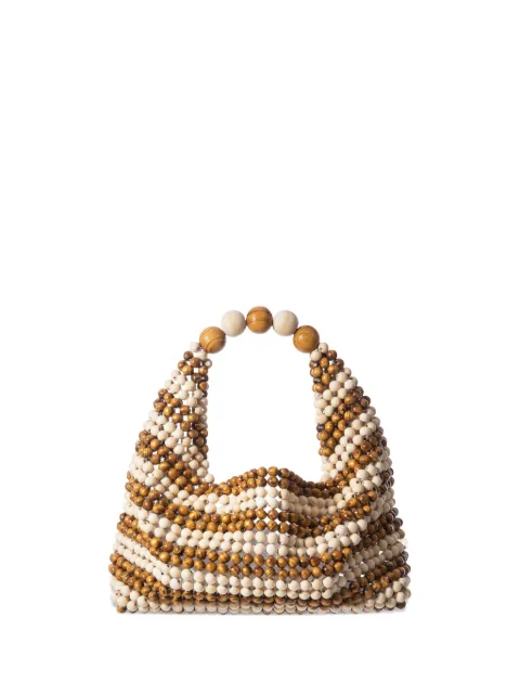 0711 Jodie beaded tote bag Brown 0711AW2607