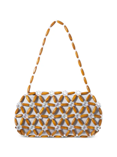 0711 Tebea beaded satchel bag Brown 0711AW2643
