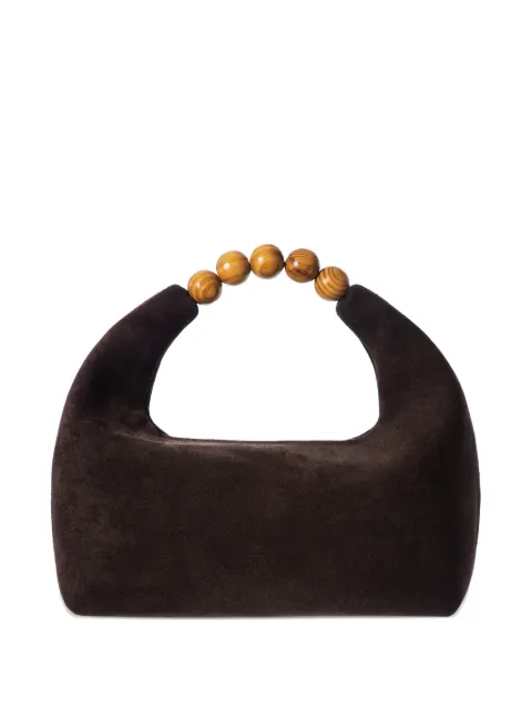 0711 Janie beaded suede tote bag Brown 0711AW2606