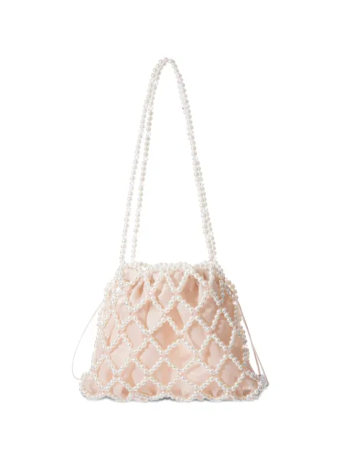 0711 Belle faux-pearl shoulder bag White 0711AW2619