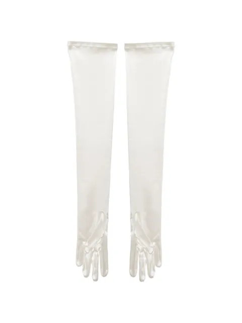 ROOM76 Opera satin-finish gloves White OPERASAT02