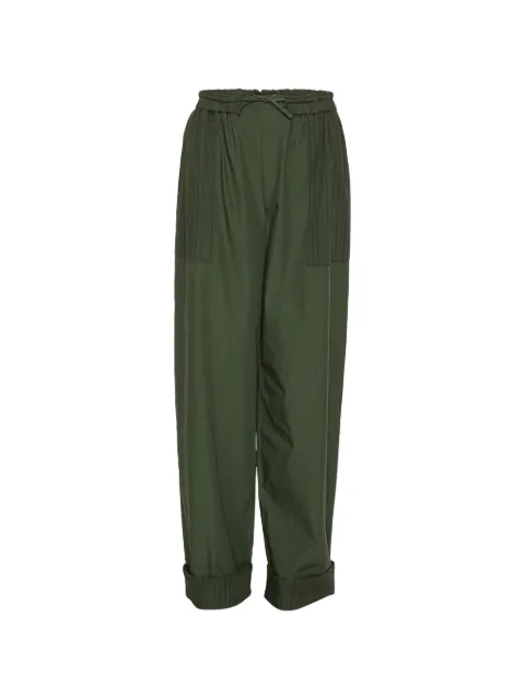 Henrik Vibskov Helmet pleated-panel trousers Green SS26KEYF502