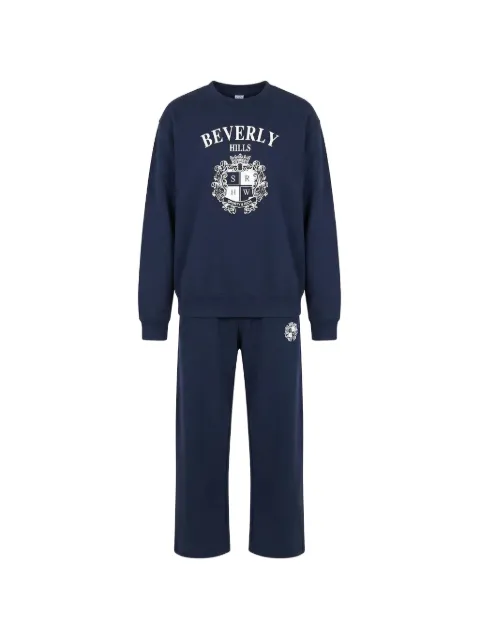Sporty & Rich BH Crest Wide logo-print track pants Blue PA05564256BL106