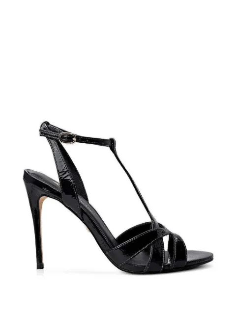 CARRANO patent-effect T-bar sandals Black 189090
