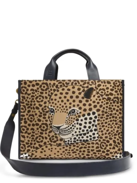 Inoui Editions Nomade Felis leopard-print tote bag Neutrals MA23NF15