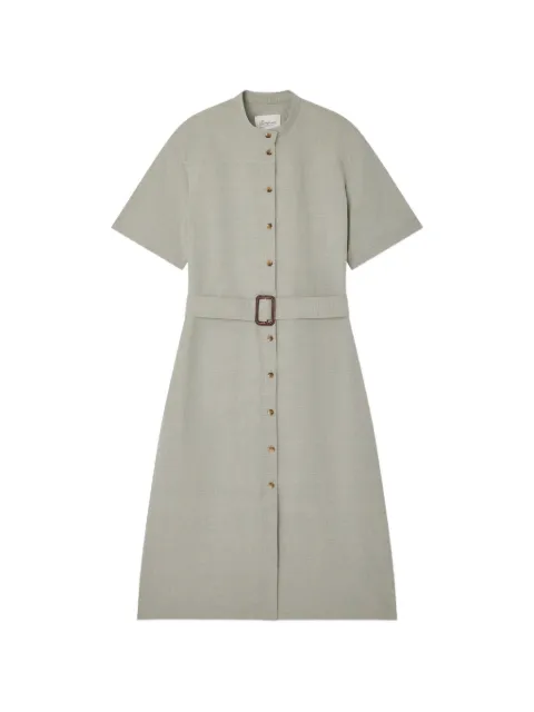 Bonpoint Lyla belted button-front dress Green S06WDRW00002