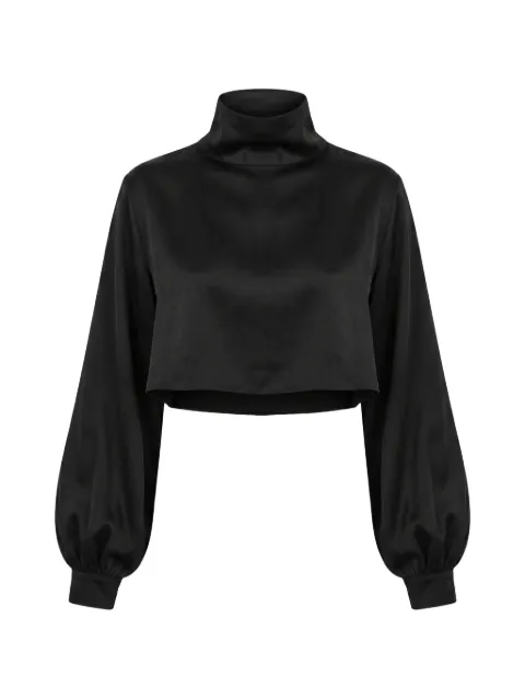 Almaz cropped high-neck top Black SH0201CROPSILK