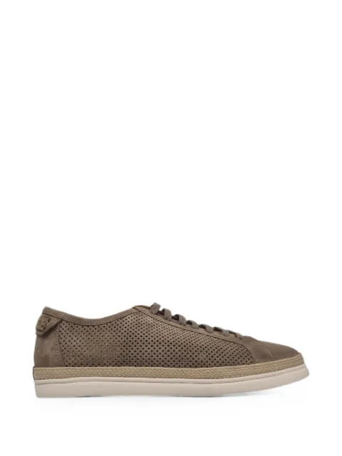 Barrett perforated braided-trim sneakers Brown PIAN14099