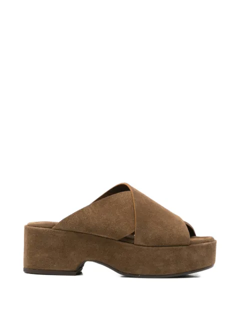 curiositè criss-cross platform sandals Brown 2980