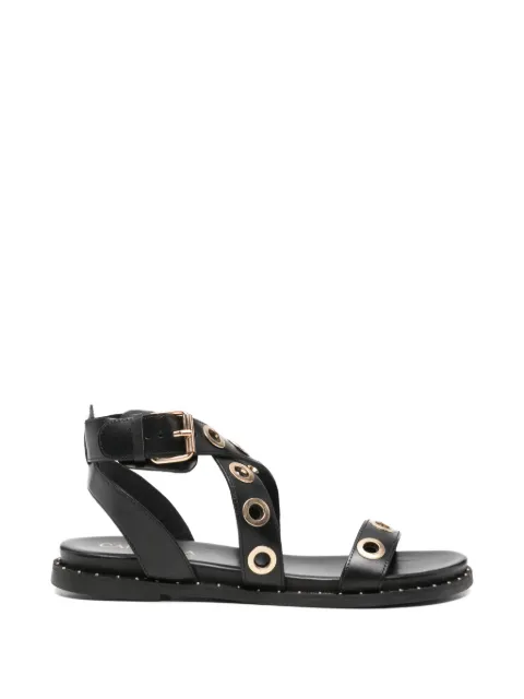 Carmela eyelet-embellished cross-strap sandals Black 162389