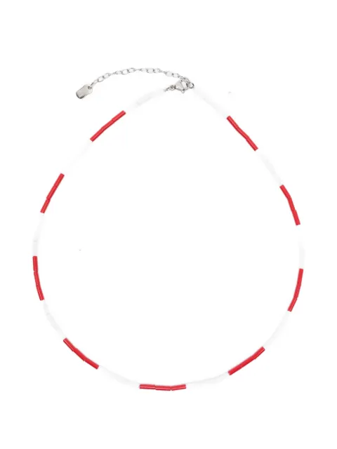 COLLANINE COLORATE color-block beaded necklace White COLORBLOCKROSSA