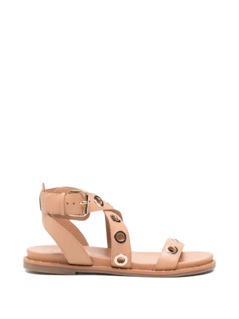 Carmela eyelet-embellished leather sandals Neutrals 162389