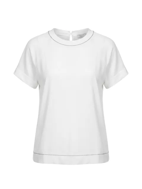 Peserico trim-detail T-shirt White S06925J000070