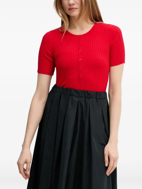 Marc O'Polo ribbed-knit button-up top Red 5000008102