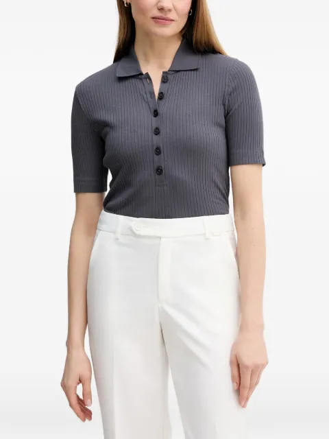 Marc O'Polo ribbed-knit polo shirt Grey 5000013276