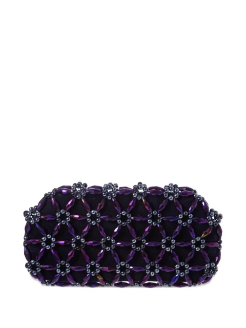 0711 Tebea bead-embellished clutch bag Purple 0711AW2635