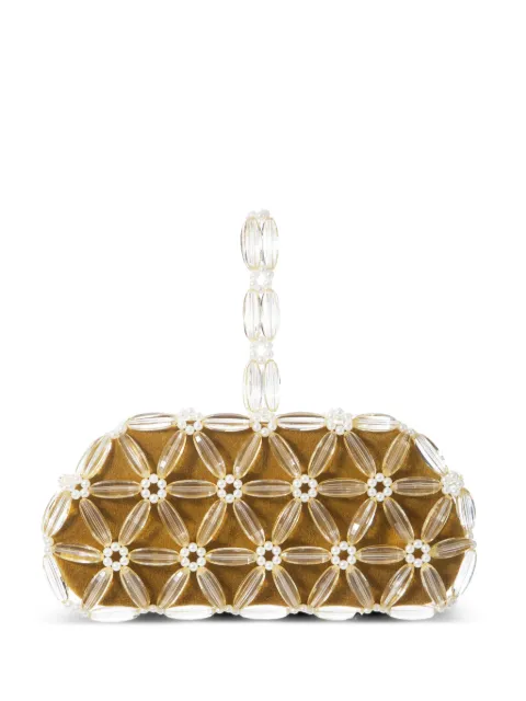 0711 Tebea bead-embellished clutch bag Brown 0711AW2640