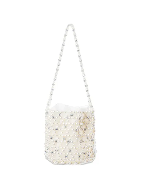 0711 Bibi faux-pearl bucket bag White 0711AW2625