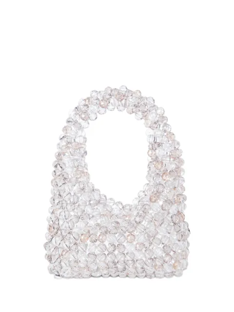 0711 Jodie beaded tote bag White 0711AW2614