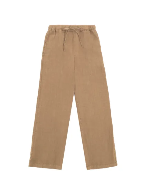 Fortela Jaleh linen drawstring straight trousers Neutrals WJALEHMY003SND