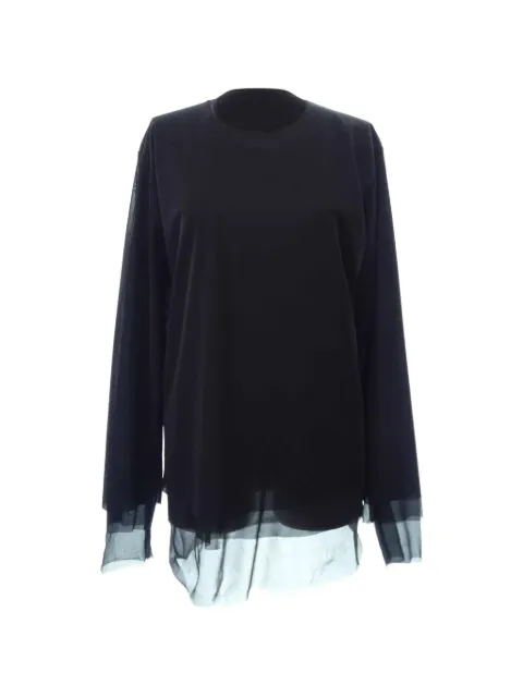 Comme Des Garçons Comme Des Garçons layered sheer-panel long-sleeved T-shirt Black ROT013