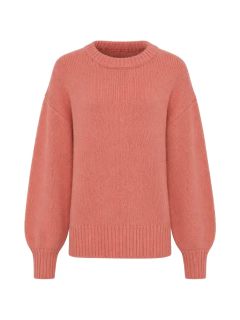 Amiya Ursa ribbed-trim dropped-shoulder cashmere jumper Pink AM43
