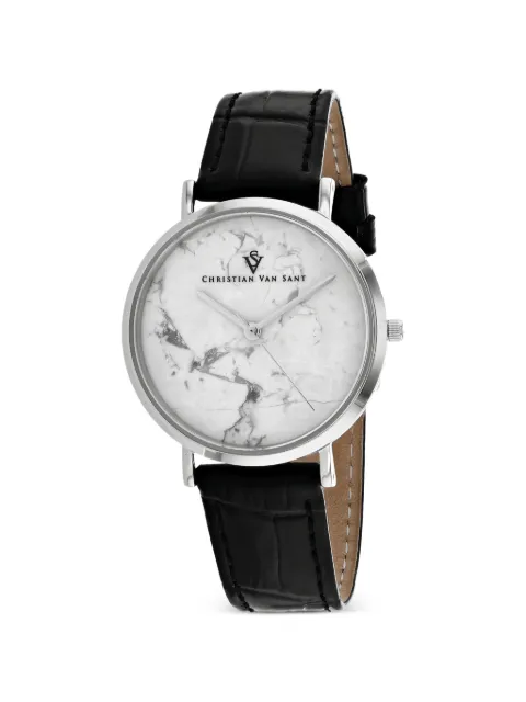 CHRISTIAN VAN SANT Lotus marble-effect 34mm watch White CV0420BK