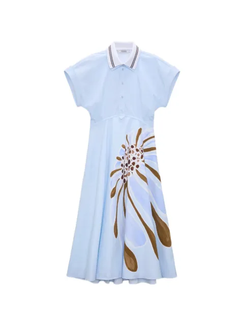 Dorothee Schumacher Floral Power printed polo-collar dress Blue 448114