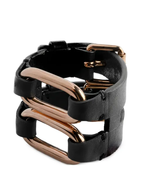 Parts of Four Link Gauntlet leather bracelet Black 6292YMA