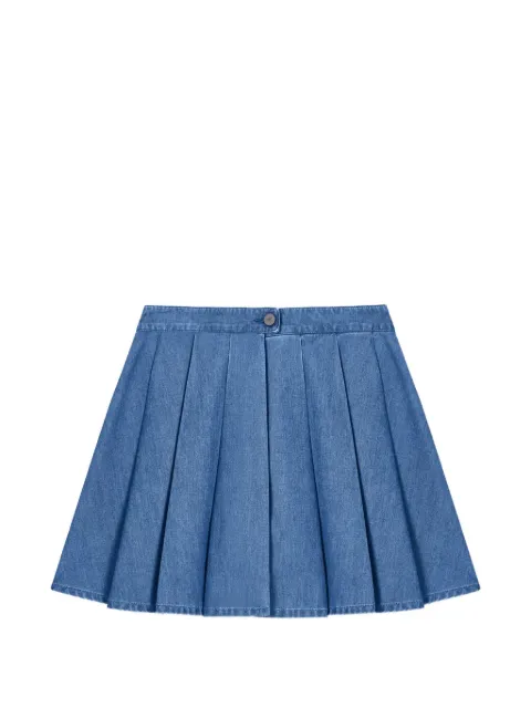 Emporio Armani Eagle Club pleated denim shorts Blue EW004379AF21623