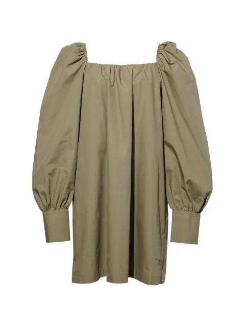 pushBUTTON squared-neck puff-sleeve mini dress Green PB25FPB2530511WLKH