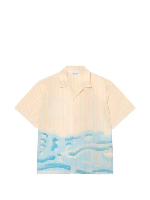 Lacoste striped graphic-print shirt Neutrals CH1995