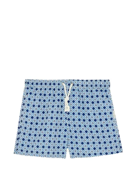 GASSA D AMANTE geometric-print drawstring swim shorts Blue 100100128261B