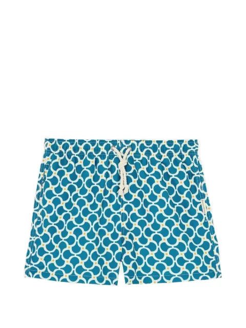 GASSA D AMANTE geometric-print drawstring swim shorts Blue 100100116261B