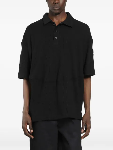 BRYAN JIMENÈZ waffle-knit short-sleeve polo shirt Black BJSS26TO0012
