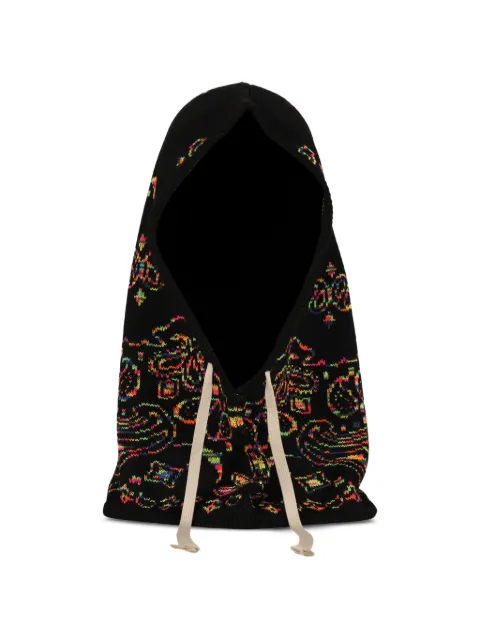 JUN/NAKAYAMA paisley-print drawstring balaclava Black JNFW25026BLKMIX