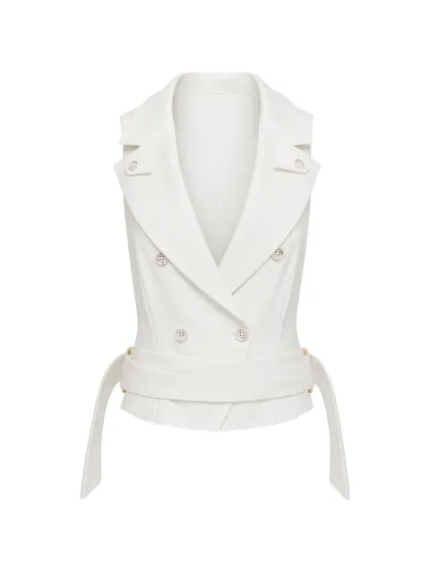 Elisabetta Franchi double-breasted belted waistcoat White GL00561E2