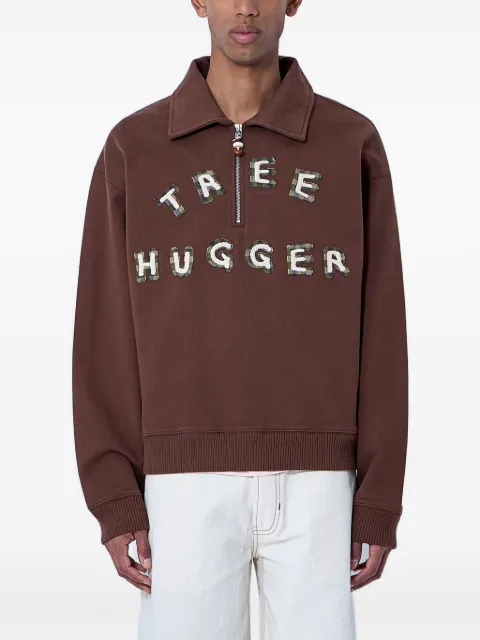STORY mfg. Geo embroidered half-zip sweatshirt Brown SSS26SWGPOCOTBTH