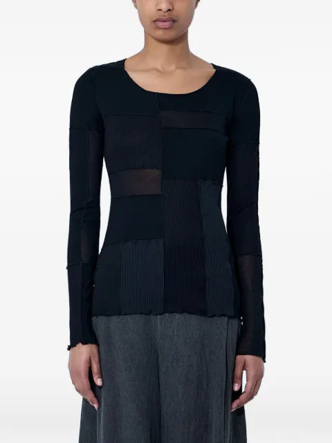 Limi Feu patchwork long-sleeve T-shirt Black LKT028332