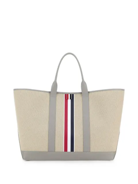 Thom Browne medium RWB stripe cotton tote bag Neutrals UAG261AF0492